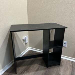 Furinno Jaya Compact Computer Writing Desk with 2 Shelves, Black